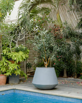 Cone - Teal Gray - Fiberglass planter