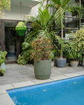 Opal Fluted - Army Green - Fiberglass Planter