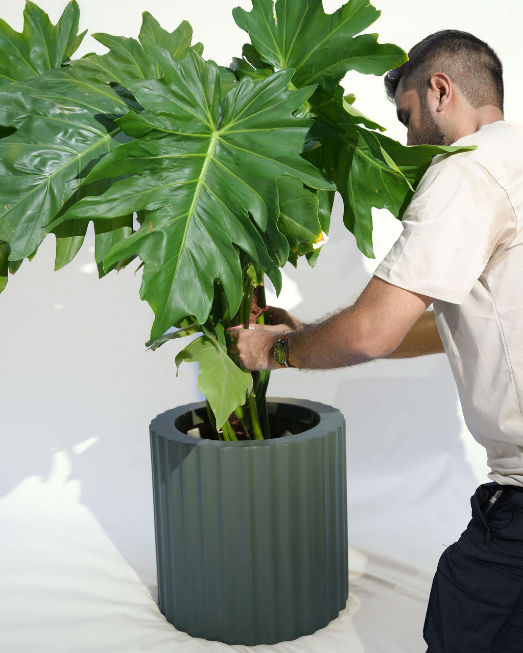 Ripple - Army Green - Fiberglass Planter