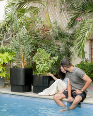 Groove - Black - Fiberglass Planter