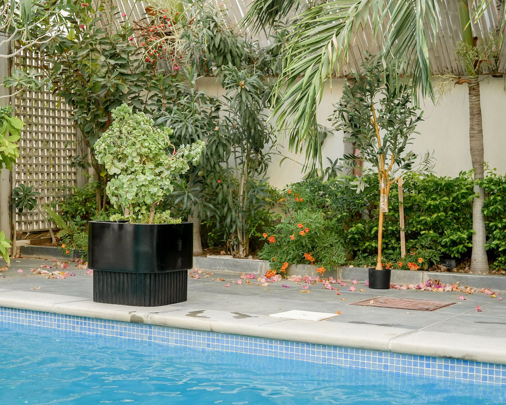 Groove - Black - Fiberglass Planter