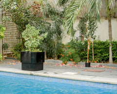 Groove - Black (M) - Fiberglass Planter