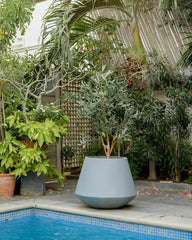 Cone - Teal Gray - Fiberglass planter