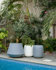 Cone - Teal Gray - Fiberglass planter
