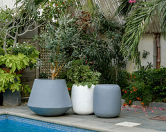 Cone - Teal Gray - Fiberglass planter