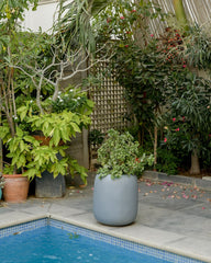 Pod - Teal Gray- Fiberglass planter