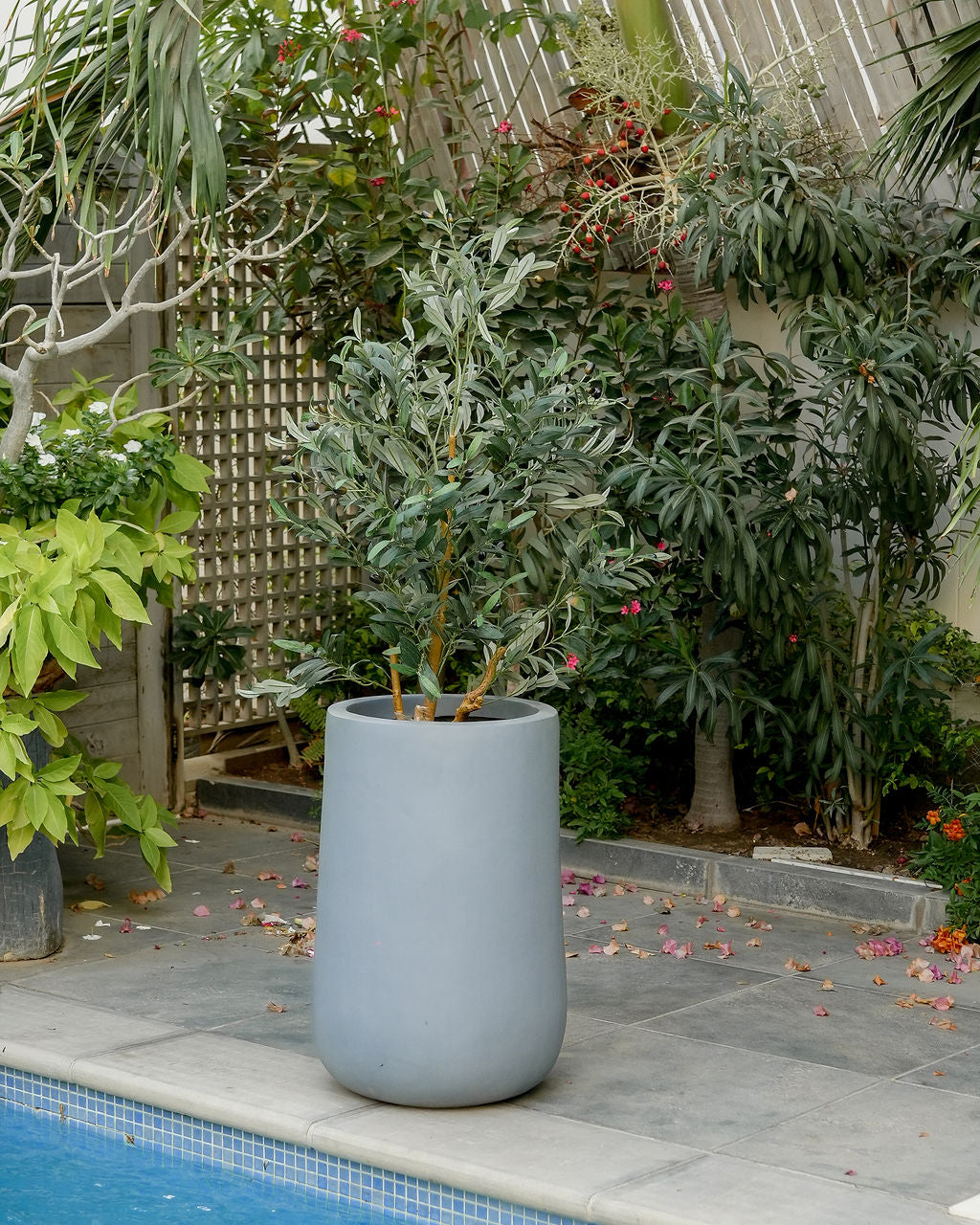 Rise - Teal gray - Fiberglass Planter