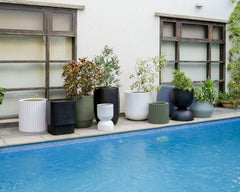 Belly - Teal Gray - Fiberglass planter