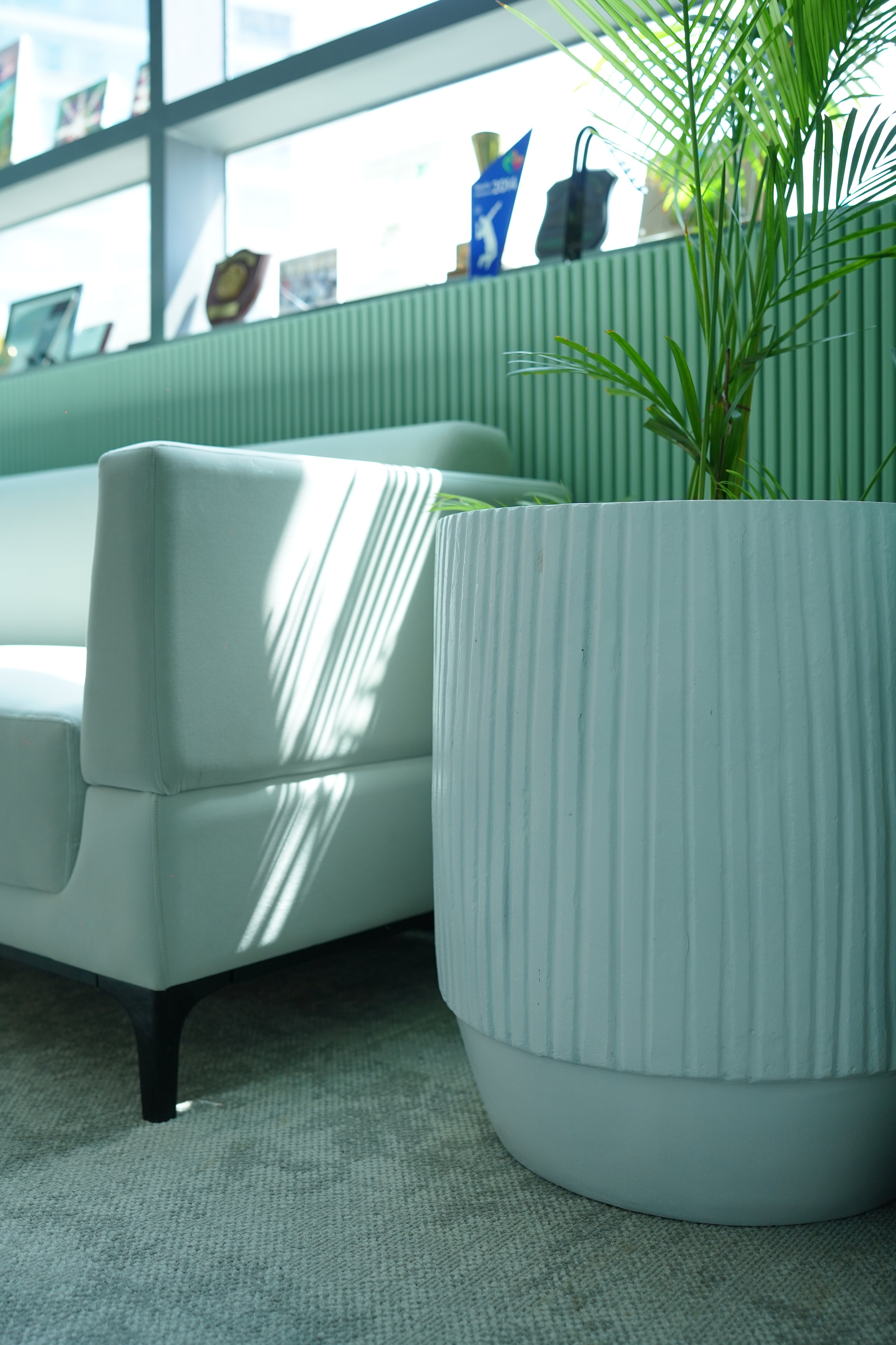 Opal Fluted - Army Green - Fiberglass Planter