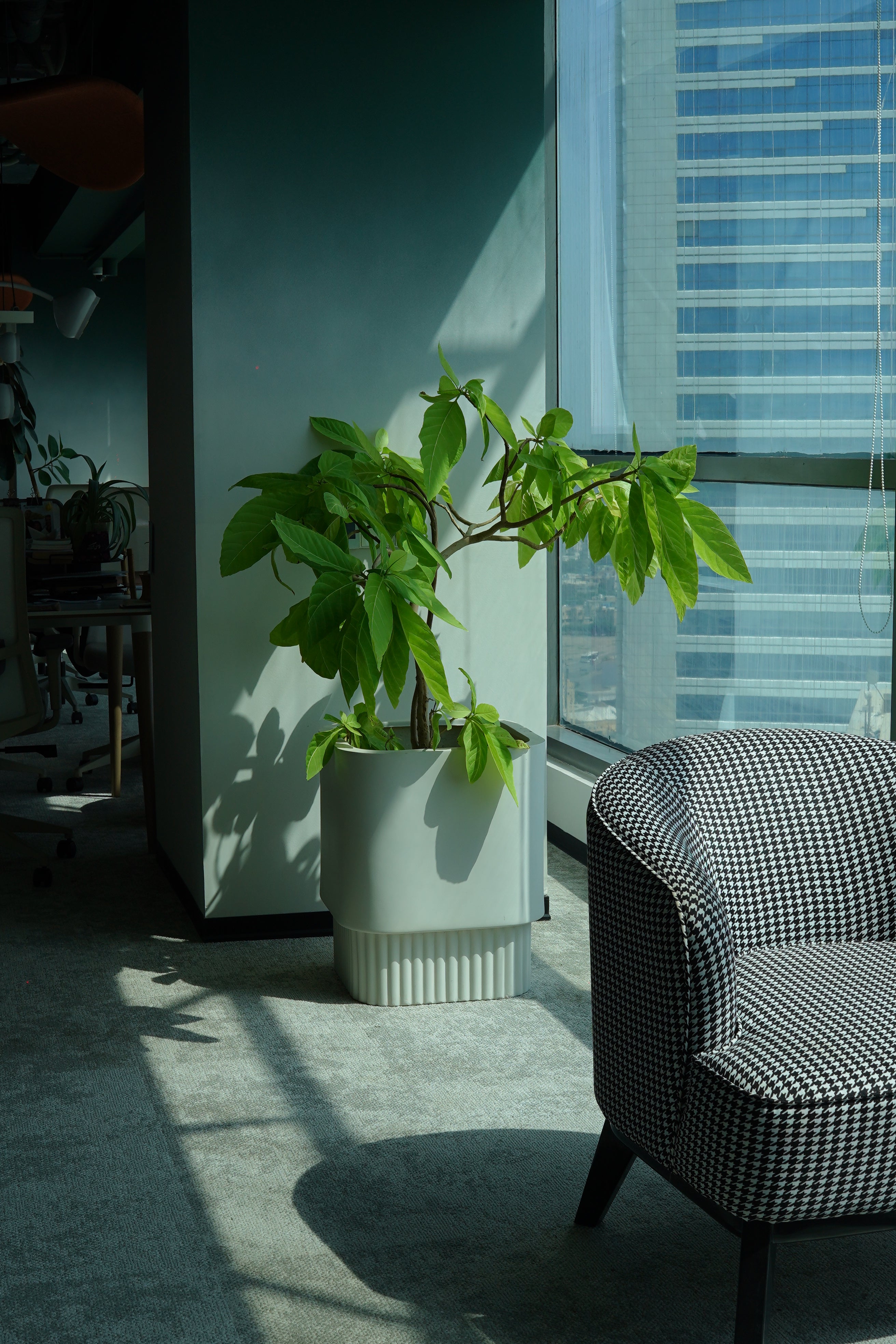 Groove - Ivory - Fiberglass Planter